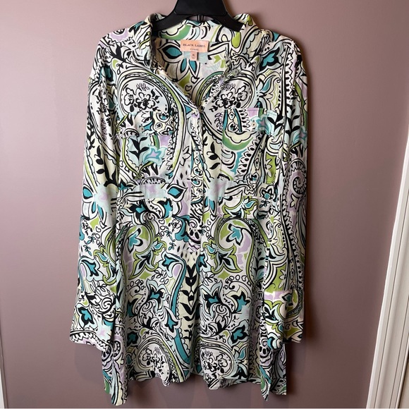 Chicos Black Label Buttondown Tunic Paisley XL - Picture 3 of 14